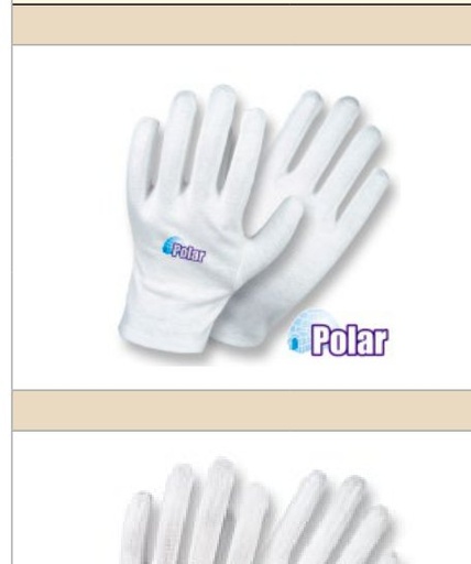 Guantes en Algodón Blanco • “Polar” - 7”- Blanco