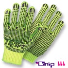 Guantes Fibra Sintética Poliéster Neón Puntos PVC • 2 Caras • “Chip III” - Talla Única