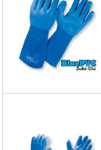 Guantes Semicorrugados • Uso Industrial • Color Azul • 13” (33.02cm) • “Blue PVC” - Talla Única