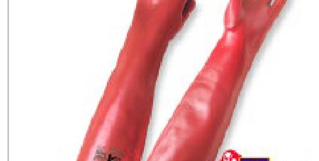Guantes PVC, Color Rojo • largo: 23.62” (60cm) • “Thermal ExtraLong”