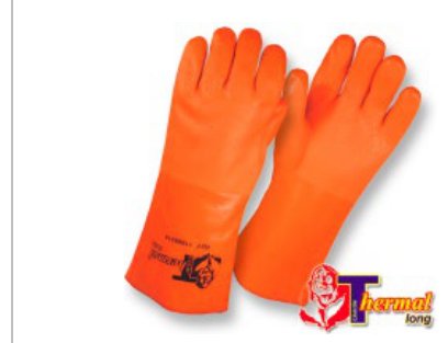 Guantes PVC Utilflex Neón Semicorrugados. Para ambientes fríos. Largo: 14” (35.56cm) • “Thermal Long”