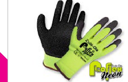 Guantes Hilaza color Amarillo Neón, recubiertos en Látex Corrugado • DIP NORMAL • “ProflexNeón” - Talla 9