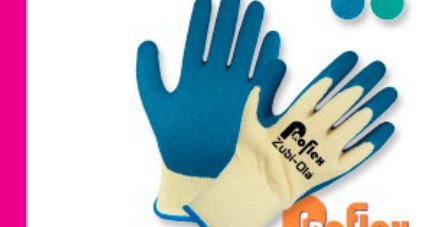Guantes Hilaza recubiertos en Látex Corrugado • DIP NORMAL • “Proflex” - Azul Azul/T8 T8