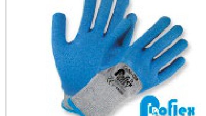 Guantes Hilaza, recubiertos en Látex Corrugado • 3/4 DIP • “ProflexGray” - Talla 9