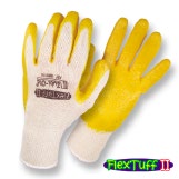 Guantes Hilaza recubiertos en Látex, Tipo Multiusos • DIP NORMAL • “Flextuff II” - Talla Única