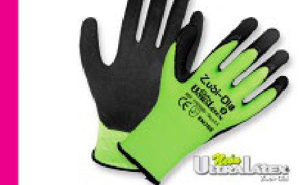 Guantes Nylon Neón recubiertos en Látex • DIP NORMAL • “UltraLátex Neón” - Talla 9