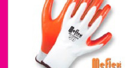 Guantes Nylon recubiertos en Nitrilo • DIP NORMAL • “Meflex” - Talla L