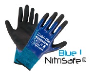 Guante Poliester 13 gauge, recubierto en nitrilo •3/4 DIP //DOBLE DIO • “nITRISAFE blue” - Talla 9