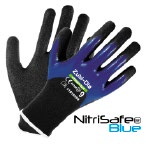 Guante Poliester 13 gauge, recubierto en nitrilo •3/4 DIP //DOBLE DIO • “nITRISAFE blue” - Talla 9