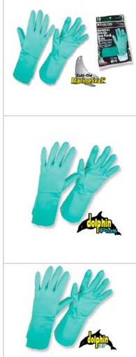 Guantes Nitrilo con Flock • Espesor: 13 mils. de pulgada • Largo: 13” (33.02cm) • “MarineSeal®” - Talla 10