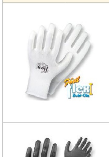 Guantes Nylon 13 Gauge, recubiertos en Poliuretano • DIP NORMAL • “Fácil Flex I” - Talla L