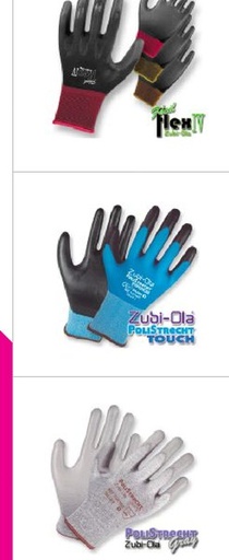 Guantes Nylon 13 Gauge, recubiertos en Poliuretano • DIP NORMAL • “Fácil Flex IV” - Talla 9