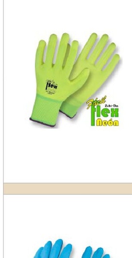 Guantes Nylon 13 Gauge, recubiertos en Poliuretano • DIP NORMAL • “Fácil Flex Neón” - Talla 8