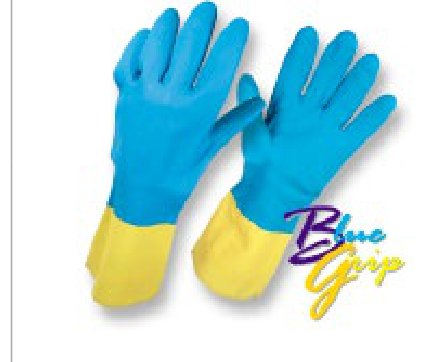 Guantes de Neopreno • Color amarillo y azul • Para el hogar y la industria • “Blue Grip” - Talla XL