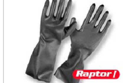 Guantes de Neopreno Negro • Interior con flock • Largo: 13” (33.02cm) • 20 mil • “Raptor I” - Talla S