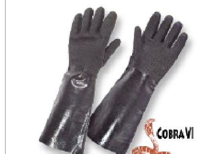 Guantes en Neopreno Negro corrugado, puño largo, para uso industrial. • Largo: 18” (45cm) • “Cobra VI”