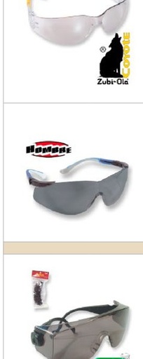 Gafas Unilente en Policarbonato Lente Gris con Ratchet, Tipo Cubregafas o Visita, “Tornado” - Única