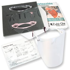 Kit de Protección para médicos u odontólogos - Marco Blanco y Transparente