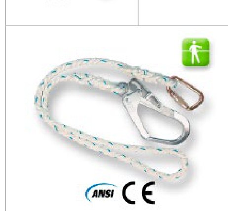 Slinga para Arnés de Seguridad Pélvico-Pectoral -Posicionamiento- 1.8mt. 1 Gancho Grande **GIRATORIO** Acero Forjado / 1 Mosquetón Acero Forjado. Riata Poliéster 1” • NO SIRVE PARA