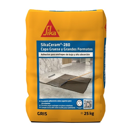SikaCeram® 280 Capa Gruesa y Grandes Formatos Gris 50 kg
