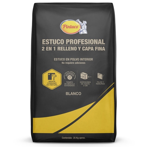 Estuco Profesional 2 en 1 en Polvo Blanco Bolsa