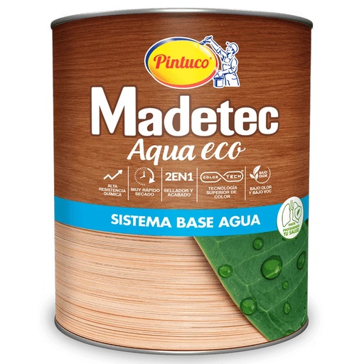 antes Madetec® Aqua ECO Brillante Incoloro Galón