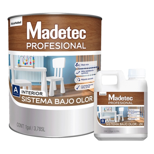 Madetec Sistema 2k Bajo Olor Base Negra 5 gal y Cat 1/2 gal Kit