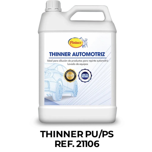 Thinners y Ajustadores Automotrices Thinner para PU Poliéster Automotriz Tambor