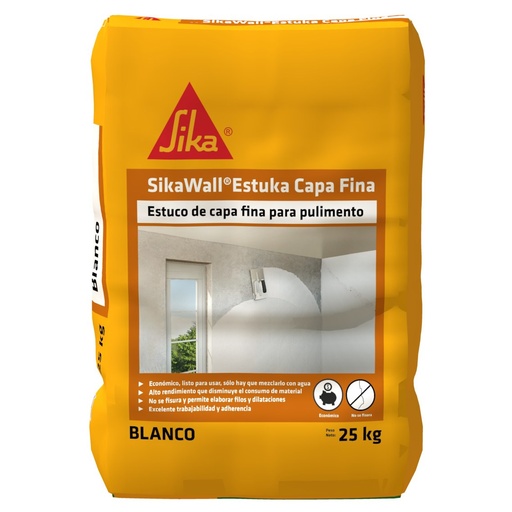 SikaWall® Estuka Capa Fina x 25 Kg