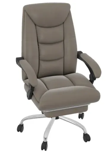 Silla de Escritorio Arnold Ergonómica Ejecutiva Giratoria 73x121,5x69 cm Café con Base Cromada Just Home Collection