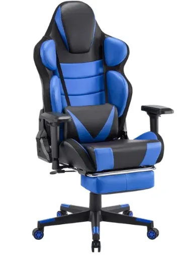Silla de Escritorio Gamer Pro Varkon 73x135,5x57 cm Azul/Negro Just Home Collection