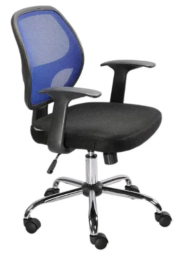 Silla Ejecutiva con Brazos Negra y Azul