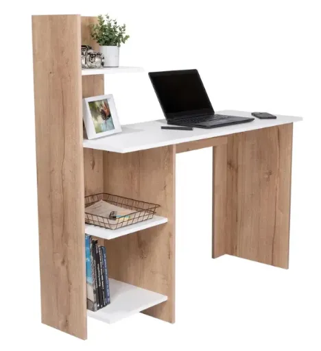Escritorio 120 Vilna Rovere Blanco 120x120x45cm